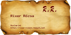 Rixer Rózsa névjegykártya
